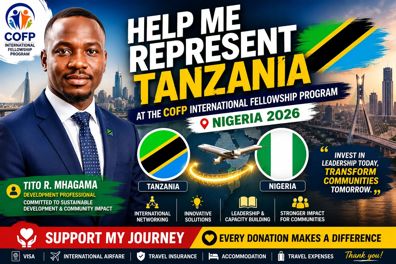 Help Me Represent Tanzania at the COFP International Fellowship Program in Nigeria