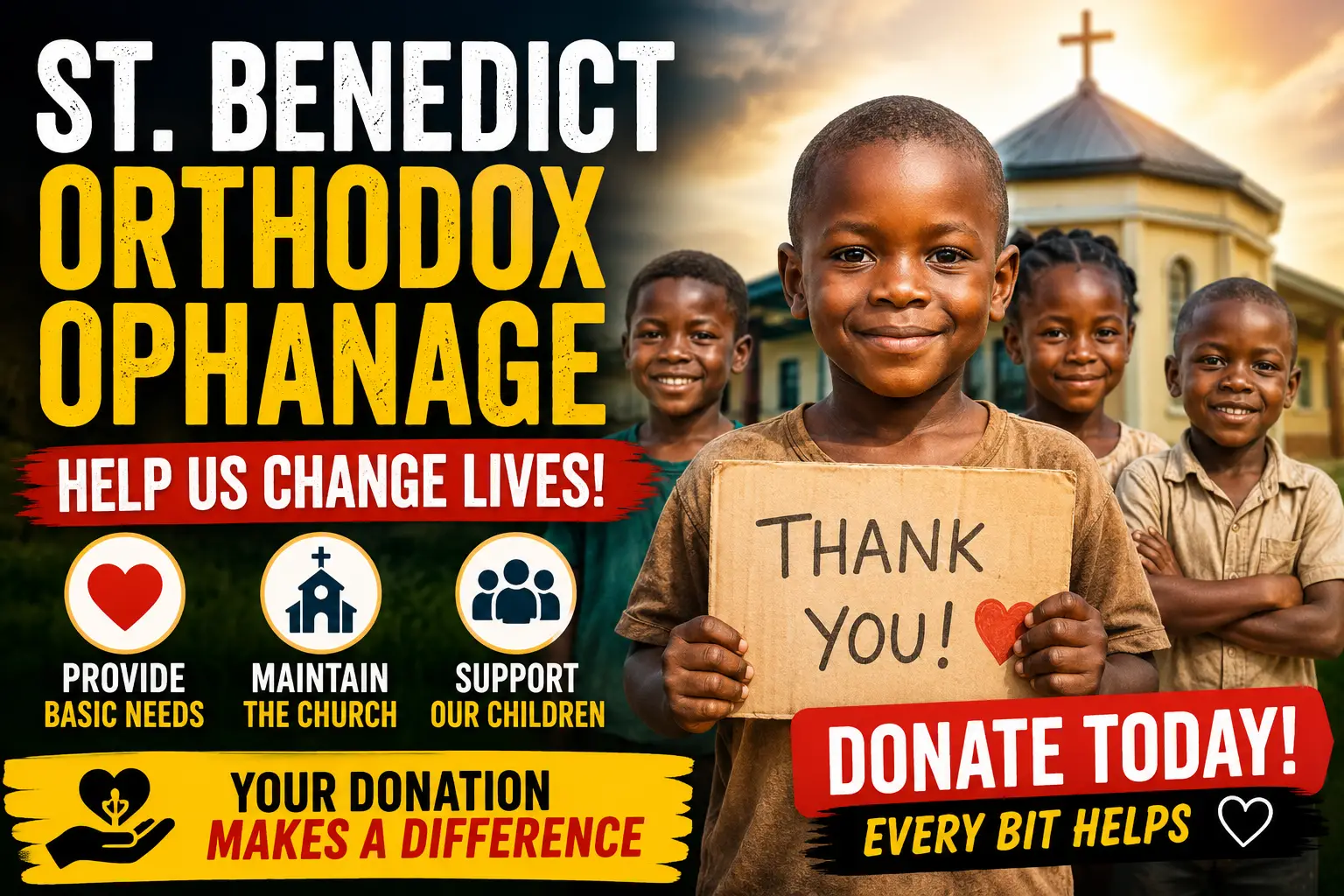 St Benedict Orthodox Orphanage providing food shelter education healthcare and hope for orphaned children in Africa