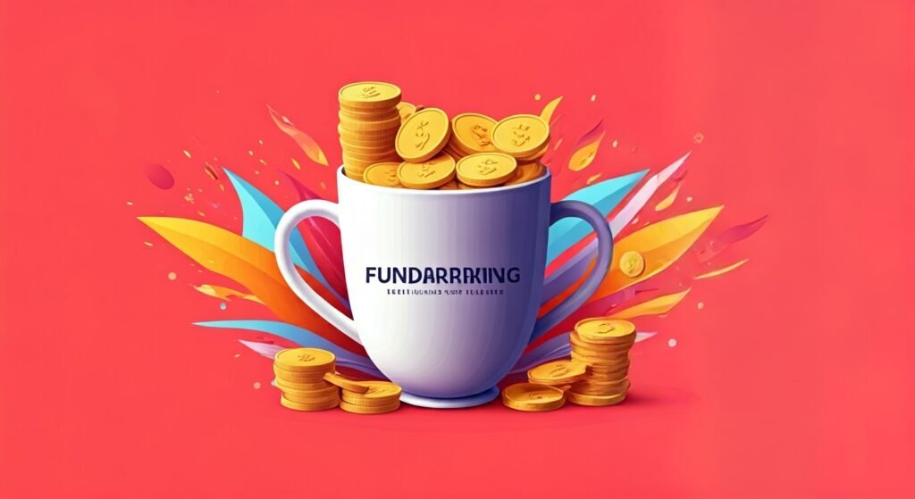 banner promoting online coffee fundraiser