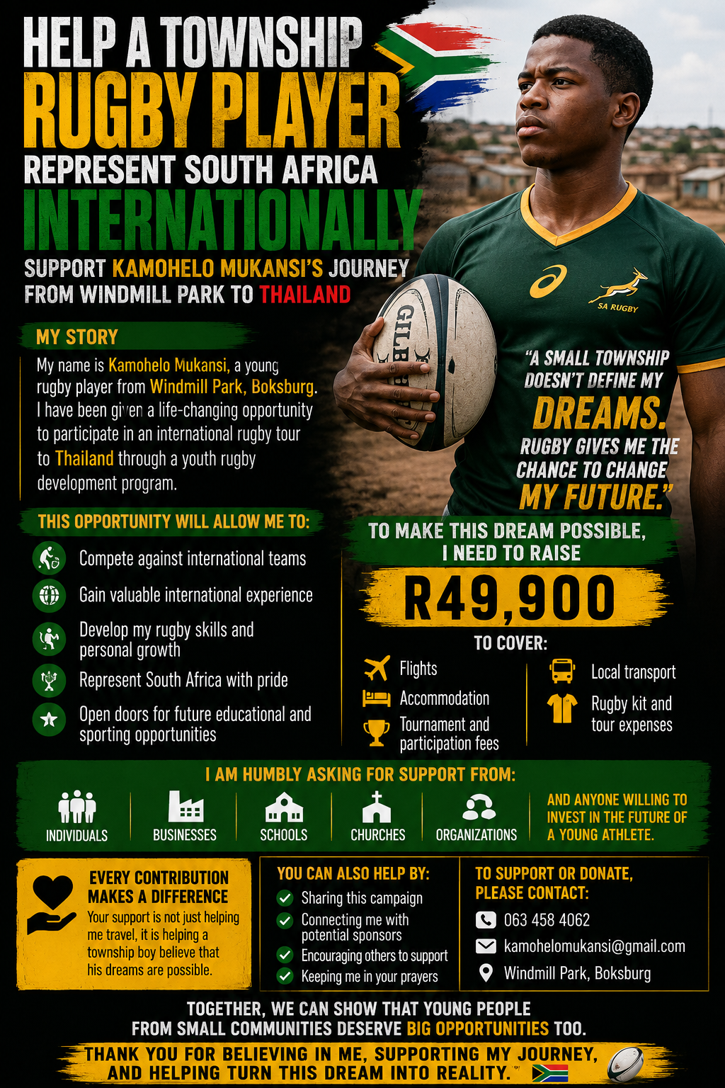 Rugby Player Represent South