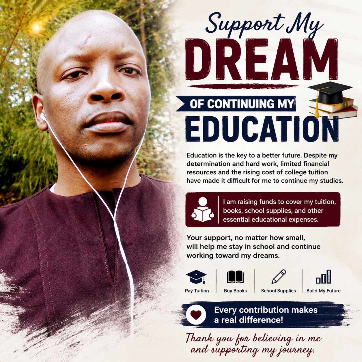 Support my cause to raise tuition