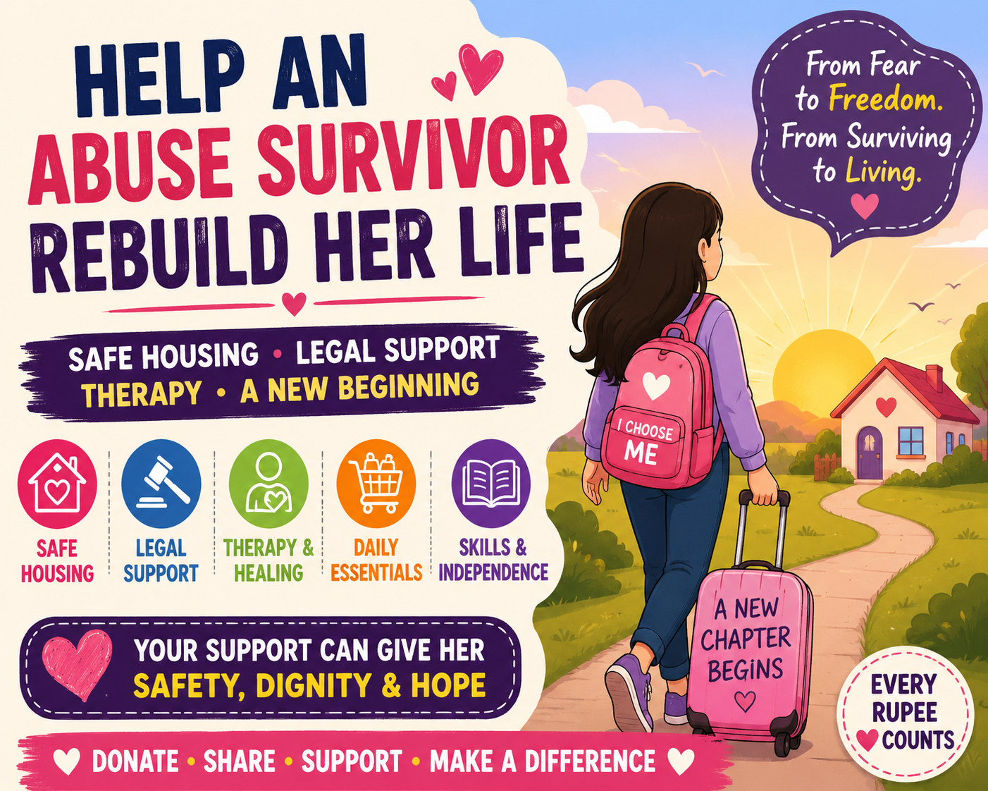 HELP HER START OVER