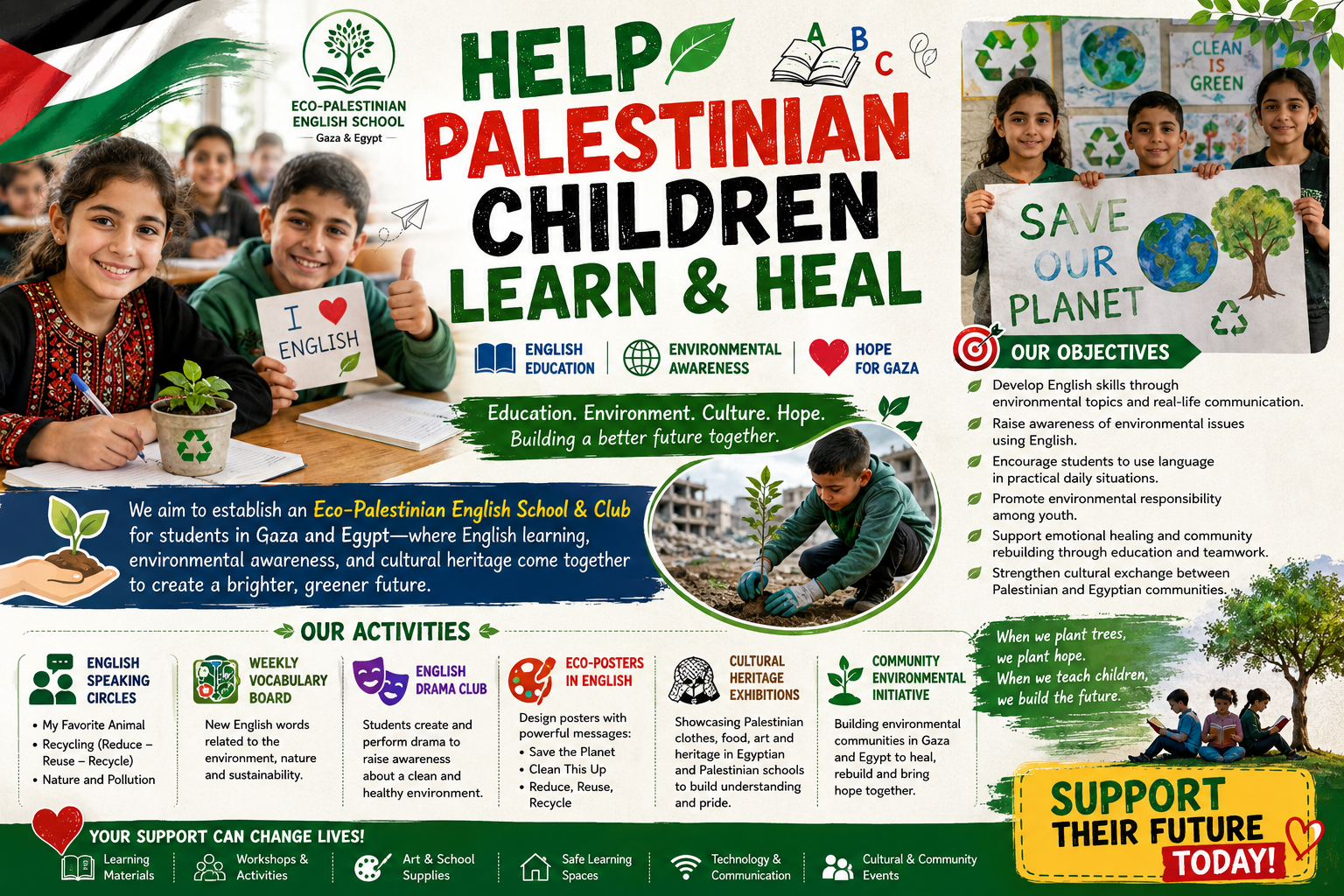 HELP PALESTINIAN CHILDREN LEARN & HEAL