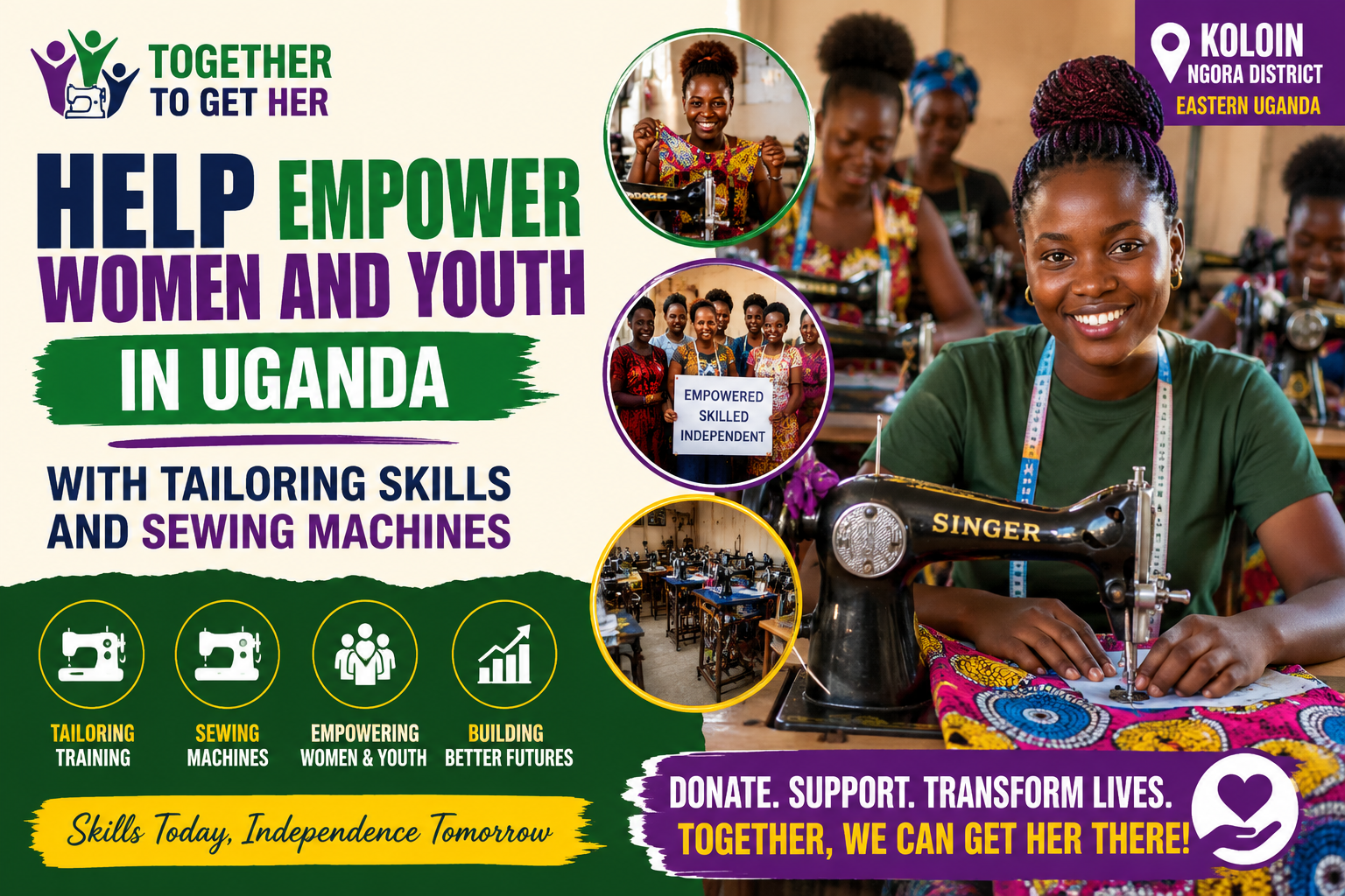 Help Empower Women and Youth in Uganda with Tailoring Skills and Sewing Machines