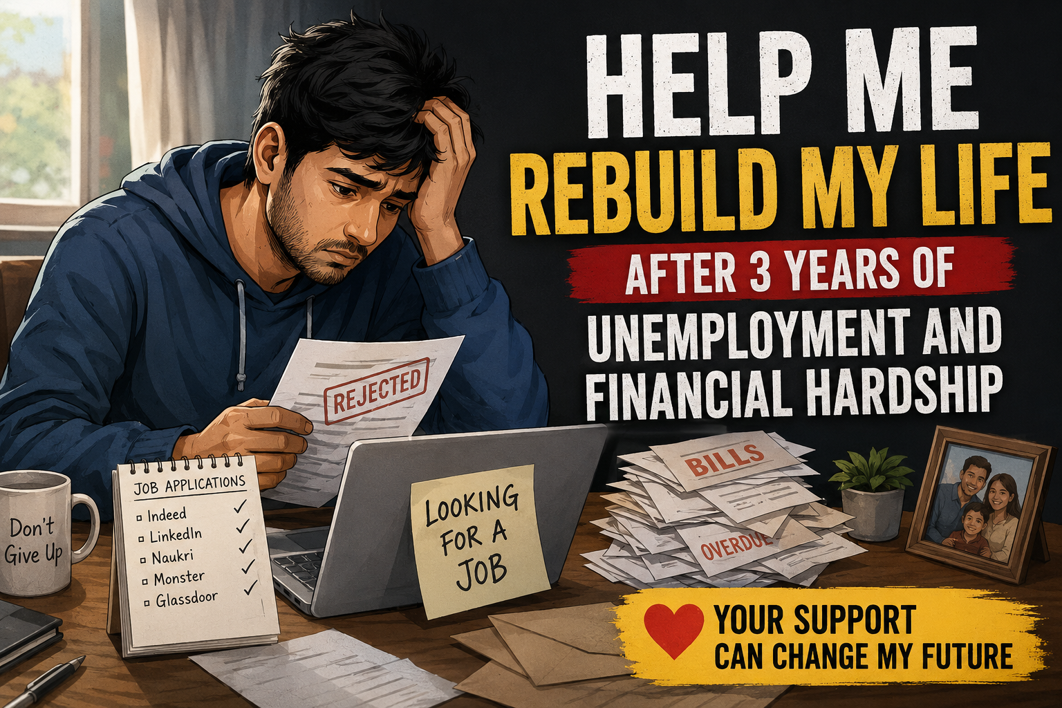 Help Me Rebuild My Life After Years of Unemployment and Financial Hardship