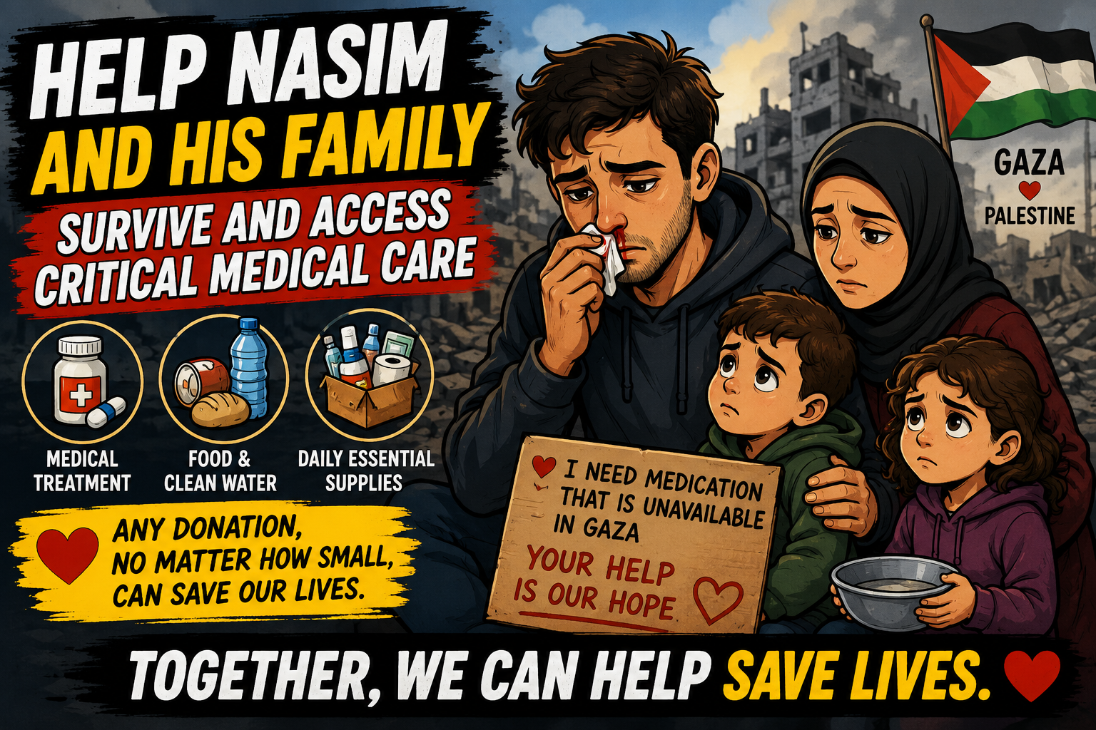 Help Nasim and His Family Survive and Access Critical Medical Care