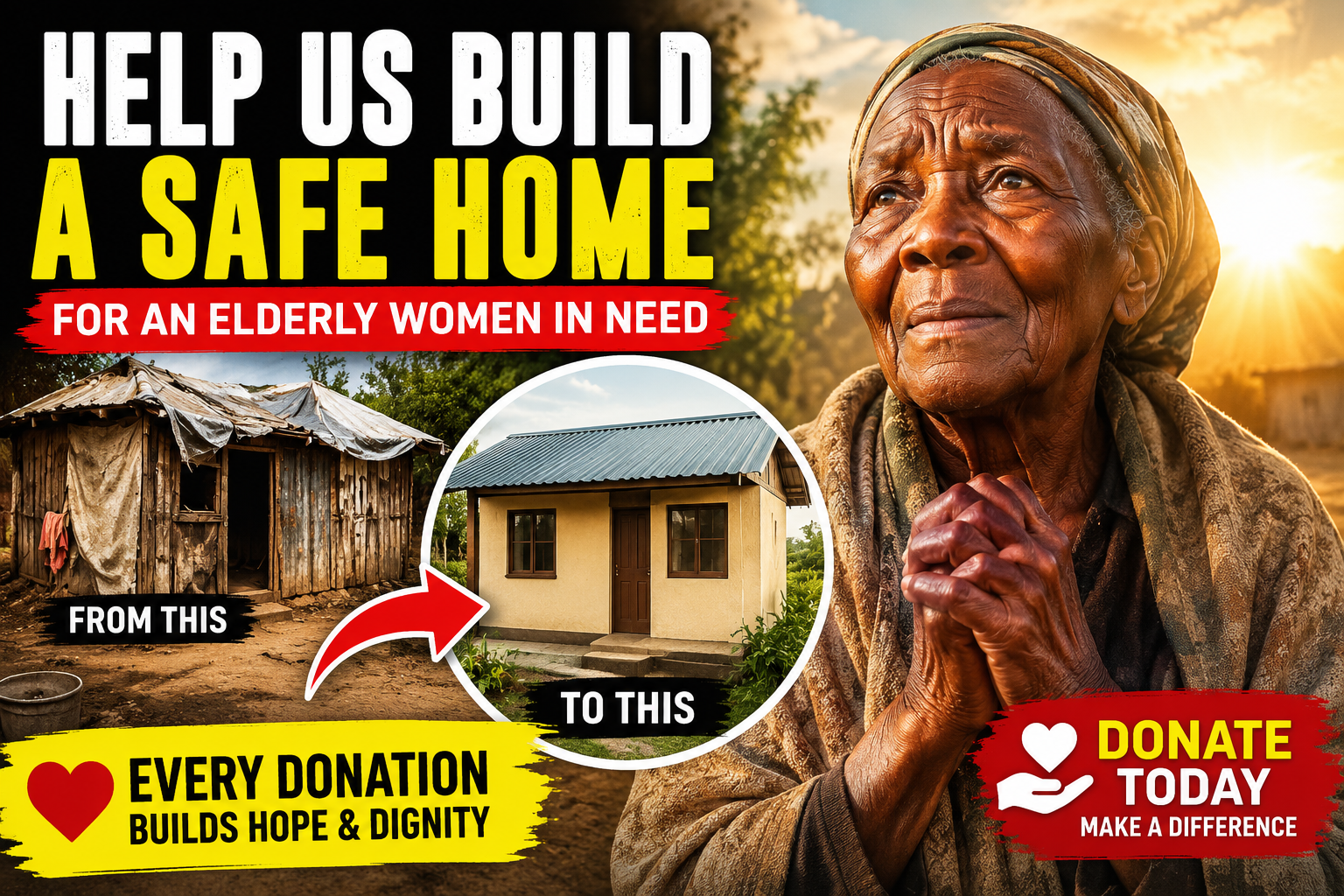 HELP US BUILD A SAFE HOME FOR AN ELDERLY WOMEN IN NEED